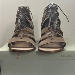 Sole Society Women's Brown Lace-Up Heels